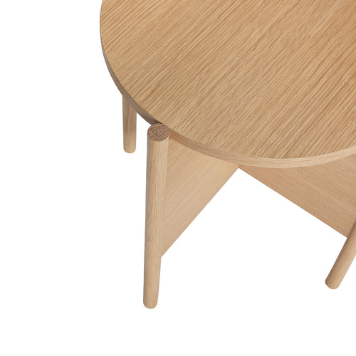 Hübsch bijzettafel Heritage - mdf/eikenfineer/eikenhout - ø45xh48cm