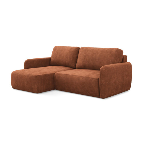 LaMiaSofa hoekbank links Corle - chenille stof - terracotta - 207x148x86