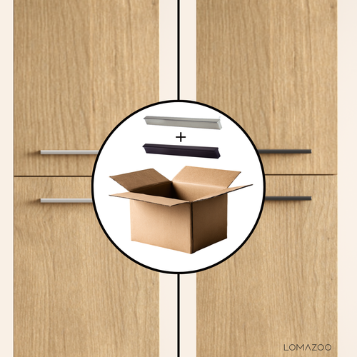 LOMAZOO badmeubelset Navero - met hoge kast & witte wastafel - licht eiken - 120 cm