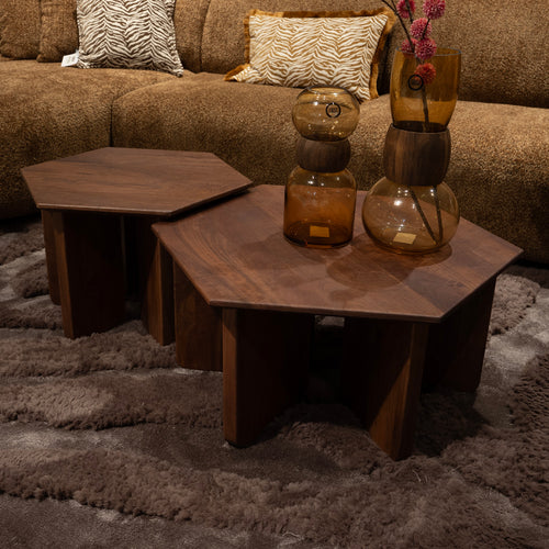 DÉJA Living Salontafel Martos - Donkerbruin Mangohout - 60x60x38cm