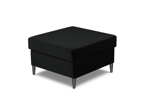 Cosmopolitan Design Poef Kyoto flueel, zwart - 70x70x45cm