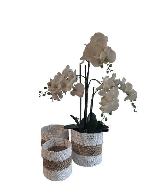 FurniLux Natuurlijke plantenbakken/ Mandenset - 20x20x21cm