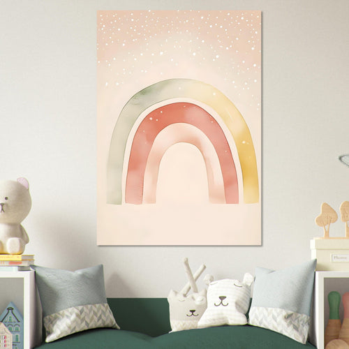 Artfulprints Poster Zachte regenboog   - A4 21x29.7 cm - Meerkleurig
