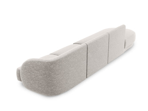 Micadoni linker bank Miley 4-zits, structurele stof geld - 90x323x70cm