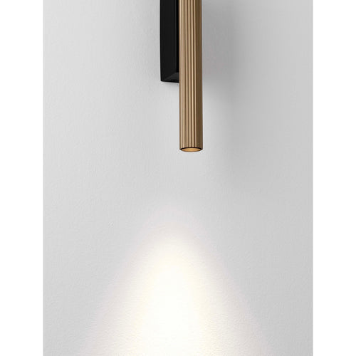 Nova Luce PARON Up & Down wandlamp Sandy Black, gouden LED 11W 507lm 3000K