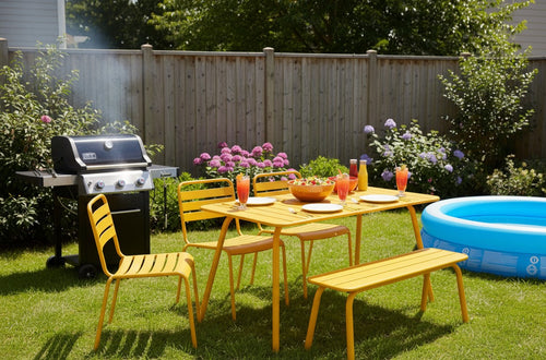 MaximaVida metalen tuinset Max 150 cm okergeel - 4-delig bank zonder rugleuning - vtwonen shop