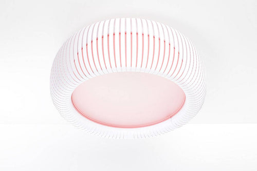 bpskoncept plafondlamp Oblo - wit en roze kunststof - diffuser
