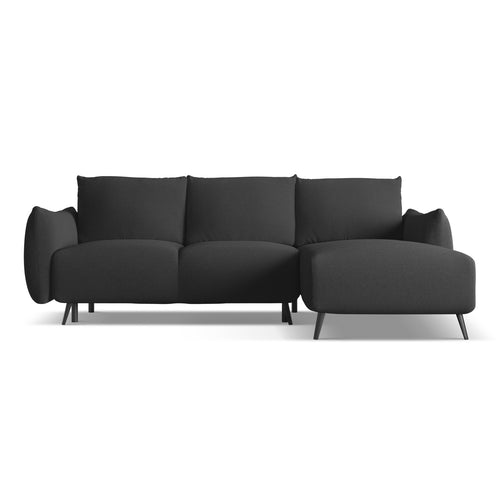 LaMiaSofa hoekbank rechts Genova - chenille stof - antraciet - 242x162x86