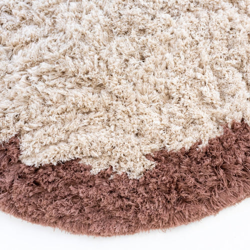 Interieur05 vloerkleed Pilo - hoogpolig - beige/bruin - Ø160 cm