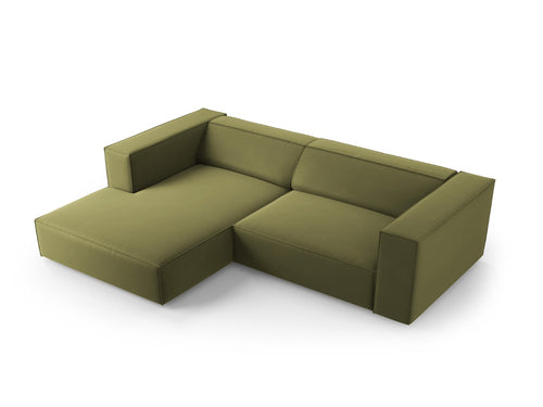 Cosmopolitan Design linker hoekbank Arendal 3-zits, flueel, lichtgroen - 166x224x70cm