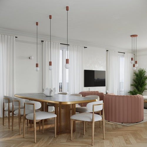 Sollux Lighting Hanglamp HALO 1 mokka - 12x12x120cm