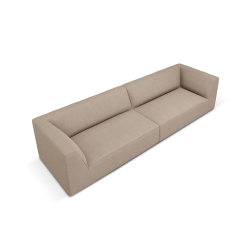 Cosmopolitan Design - Bank Siena 4-zits, structurele stof donkerbeige - 93x302x69cm