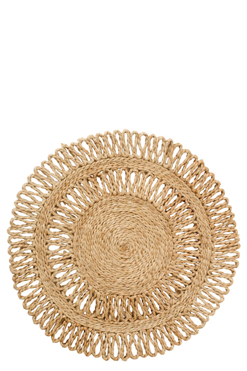 J-Line placemat Rond - jute - naturel