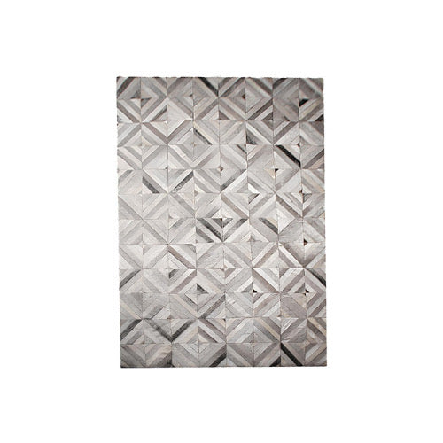 Sia Deco - Vloerkleed met parketpatroon - Grijs - Leer - H1 - vtwonen shop