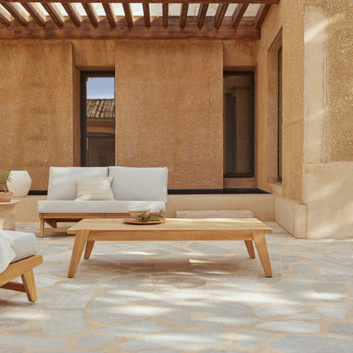 Tikamoon Lage tuintafel van massief teakhout - Lichtbruin - vtwonen shop