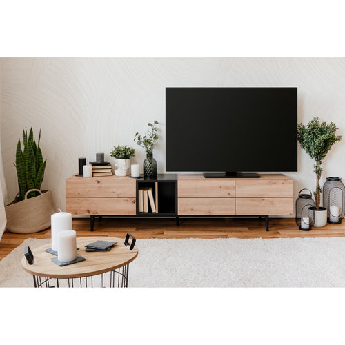Calicosy - TV-meubel 3 deuren 2 nissen L195 cm - Nola - 37x195x48 cm