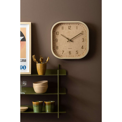 Karlsson wandklok Elemental Cuadrado - wit - Ø30cm