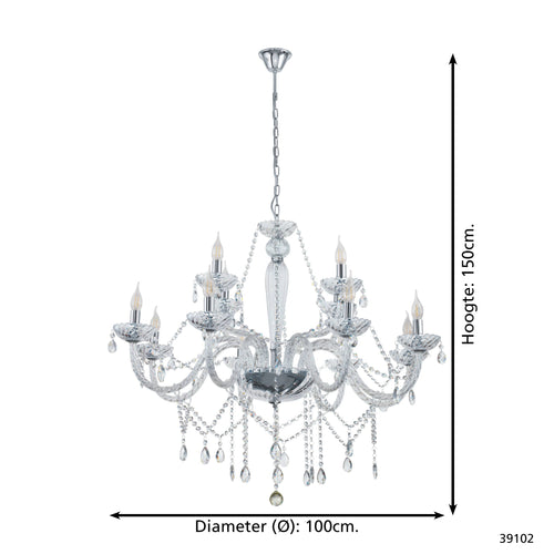 Stars of Light basilano 1 hanglamp Basilano 1 - e14 - ø 100 cm - chroom