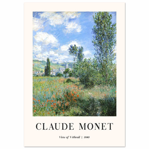 Artfulprints Poster met Lijst Claude Monet - View of Vétheuil II   - 30x40 cm - Groen