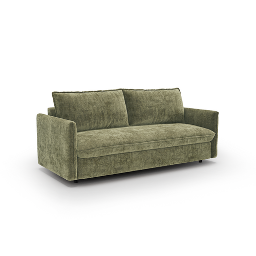 Premium Interiors - Express-slaapbank AVA - gewaafd fluweel vintage groen 178cm