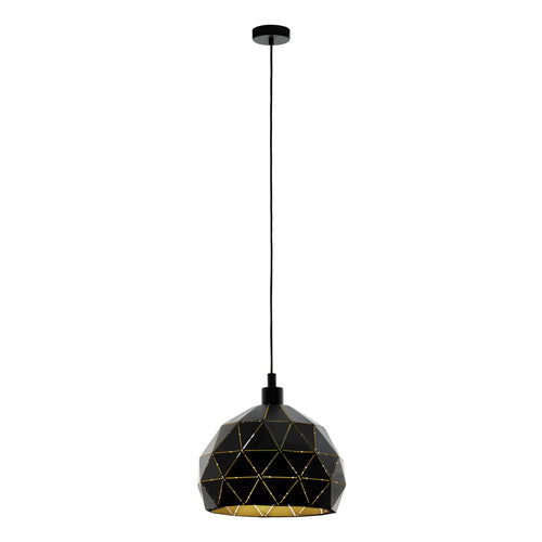 EGLO hanglamp Roccaforte - e27 - ø 40 cm - zwart/goud - vtwonen shop