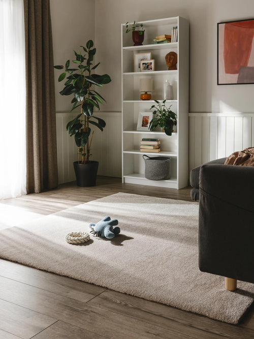 benuta wasbaar shaggy vloerkleed Melvin - beige - 200x200 cm