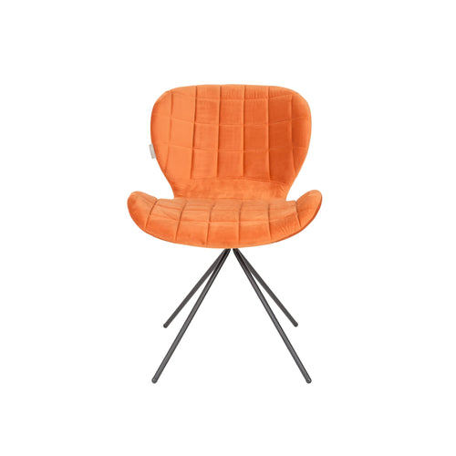 Zuiver OMG Velvet Eetkamerstoelen Oranje - Set van 2 - vtwonen shop