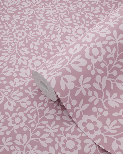 ESTAhome behang bloemetjes paars - 50 x 900 cm - 131675 - vtwonen shop