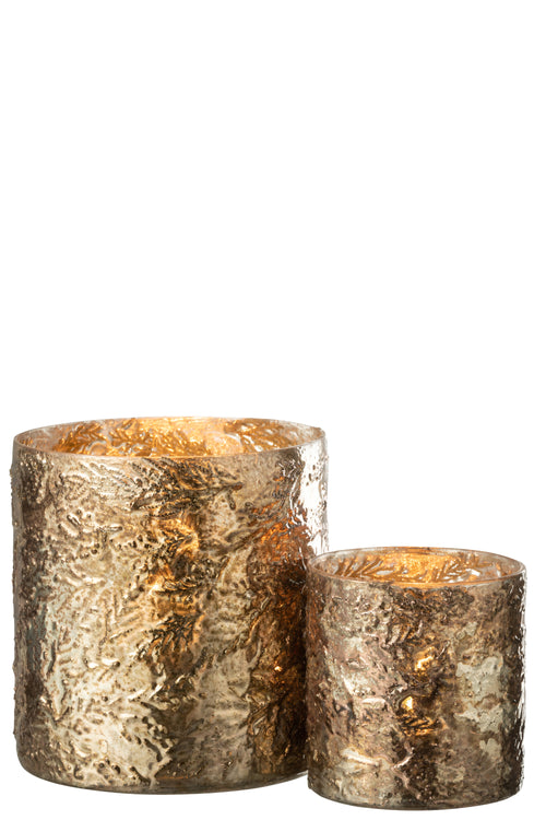 J-Line windlicht Geoxideerd Cilinder - koper -  large