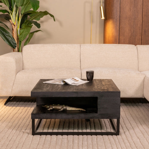 LABEL51 Salontafel Cube - Zwart Mangohout - 80x80x40cm