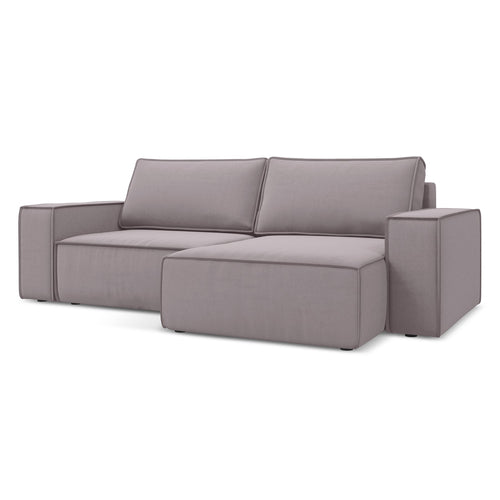 LaMiaSofa hoekbank rechts Livorno - velours - lavendel - 257x148x82