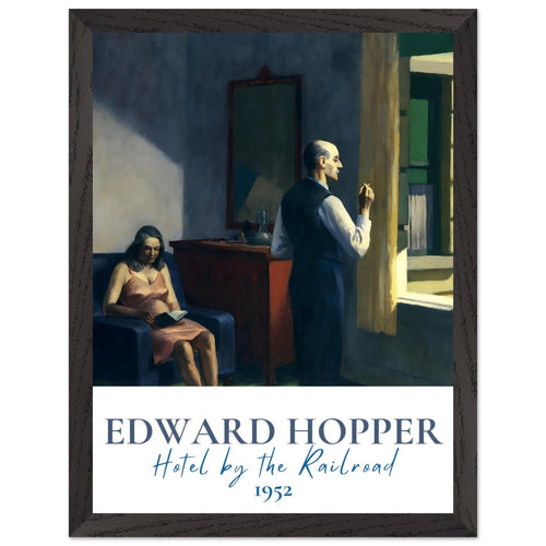 Artfulprints Poster met Lijst Edward Hopper - Hotel by the railroad   - 30x40 cm - Meerkleurig