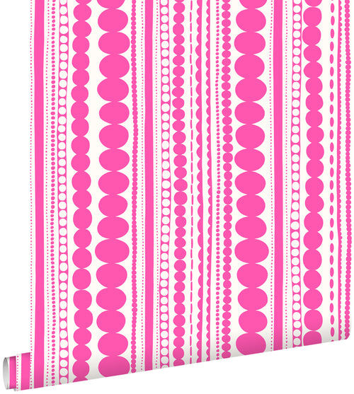 ESTAhome behang kralen fuchsia roze - 53 cm x 10.05 m - 138837