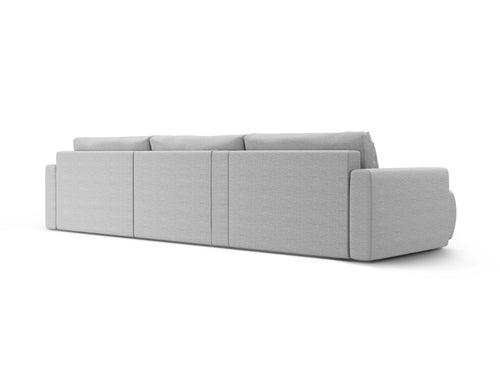 Cosmopolitan Design Converteerbare panoramische bank met opbergdoos Belfast 4-zits, structurele stof lichtgrijs - 149x340x84cm