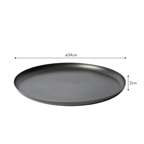 Atmooz dienblad Eleo M 34 cm - antiek zink - Ø 34 x H 2 cm