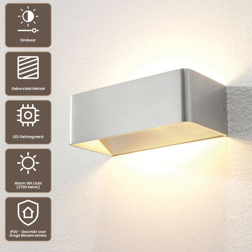 Artdelight Wandlamp Mainz - Aluminium
