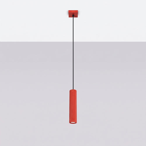 Sollux Lighting Hanglamp KARBON 1 rood - 8x8x118cm