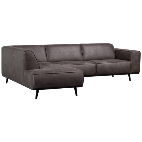WOOOD hoekbank links Statement - Lederlook - Donkergrijs - 77x274x210 - vtwonen shop