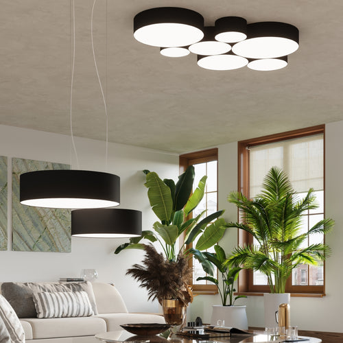 Sollux Lighting Plafondlamp ARENA 55 zwart - 55x55x11cm