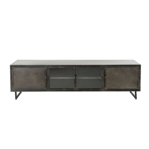 Giga Meubel TV-meubel Rift - Zwart Metaal - 4 Vakken - 180x40x50cm