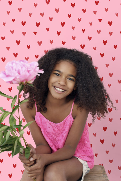 ESTAhome behang hartjes roze en rood - 50 x 900 cm - 131633 - vtwonen shop