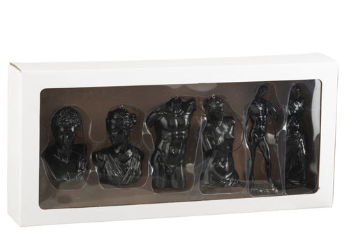 J-Line hanger Romeinse Beelden - polyresin - zwart - doos van 6