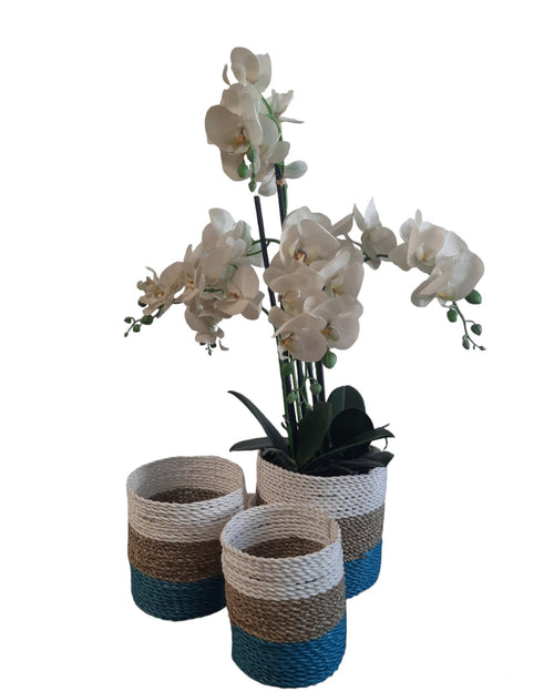 FurniLux Natuurlijke plantenbakken/ Mandenset - 20x20x21cm