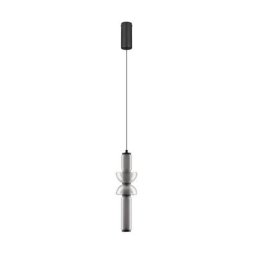 Nova Luce ULON Slanke hanglamp voor aan het plafond, rookgrijs, matzwart, Triac dimbare LED, 15W, 825lm, 3000K