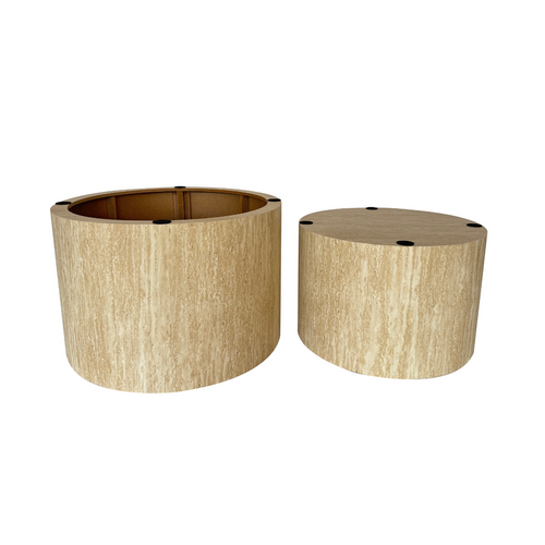 Calicosy - MAIA Set van 2 salontafels - Beige - 58x58x38 cm