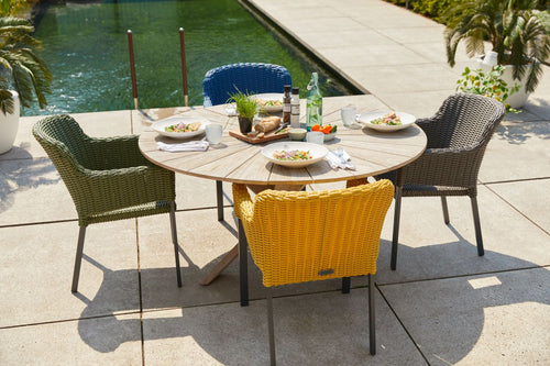 Hartman Tuinstoel Cairo - Blauw Wicker - Zithoogte 49cm - vtwonen shop