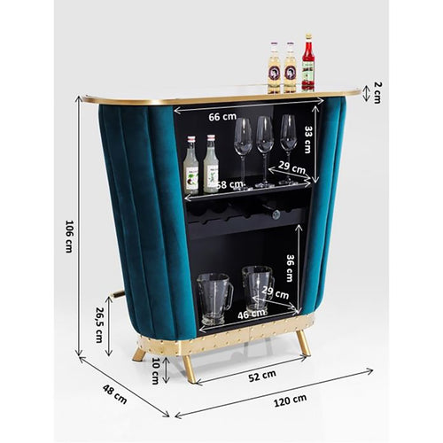 Kare Design Bar After Work blauw fluweel - vtwonen shop