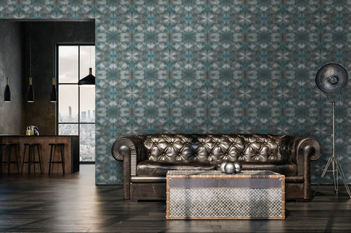 Livingwalls behang 3D-motief blauw en grijs - 53 cm x 10.05 m - AS-386924