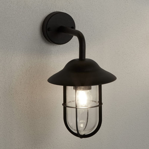 Searchlight buitenlamp Toronto - 1 lichts - 24  x 31   cm - zwart transparant