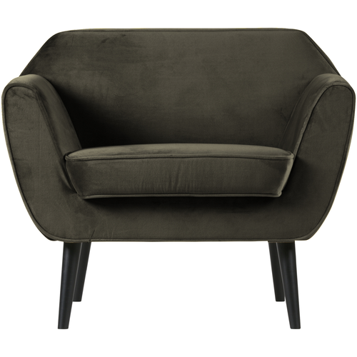 WOOOD fauteuil Rocco - Velvet - Warm Groen - 75x92x81 - vtwonen shop